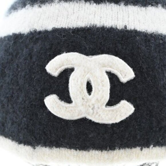 Chanel Knit Cap Beanie Black White main image 3